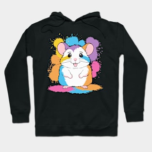 adorable Hamster Lover birthday cool splotch paint Hoodie